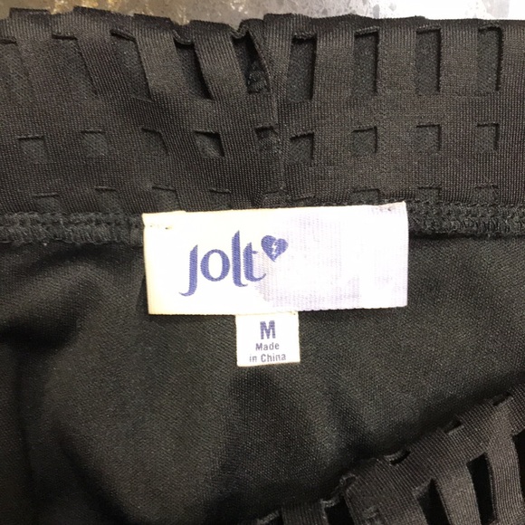 Jolt Black Laser Cut Design Mini Skirt Size M - Picture 6 of 8